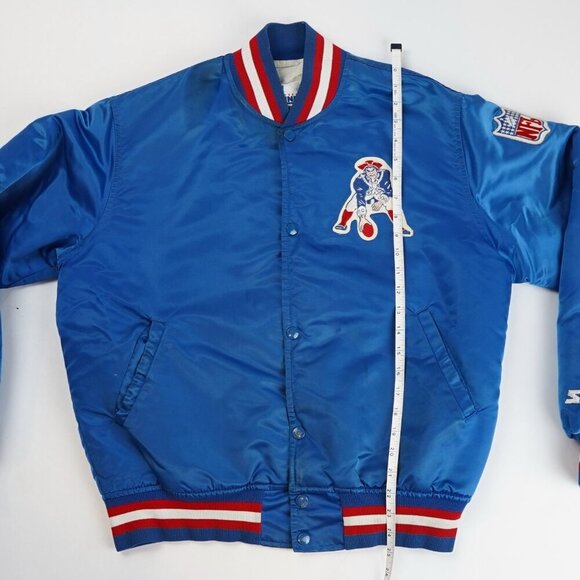 New England Patriots Satin Starter Bomber Jacket - Mens Medium - Vintage 80s/90s - Picture 11 of 11